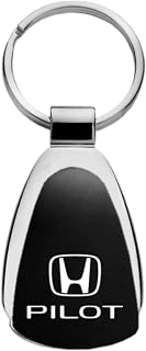 Au-TOMOTIVE GOLD Tear Drop Metal Key Ring for Honda Pilot (Black) | Shiny Chrome (Black)