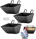 Hanging Chicken Feeder Trough for Goat Sheep Deer Poultry Duck Chicken Fence Feeder Livestock Feeding Container Goats Supplies Feeders Waterer Bucket