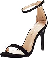 DREAMPAIRS Women's Floral Ankle Strap Stilettos - 4.13" High Heel Open Toe Sexy Sandals for Parties