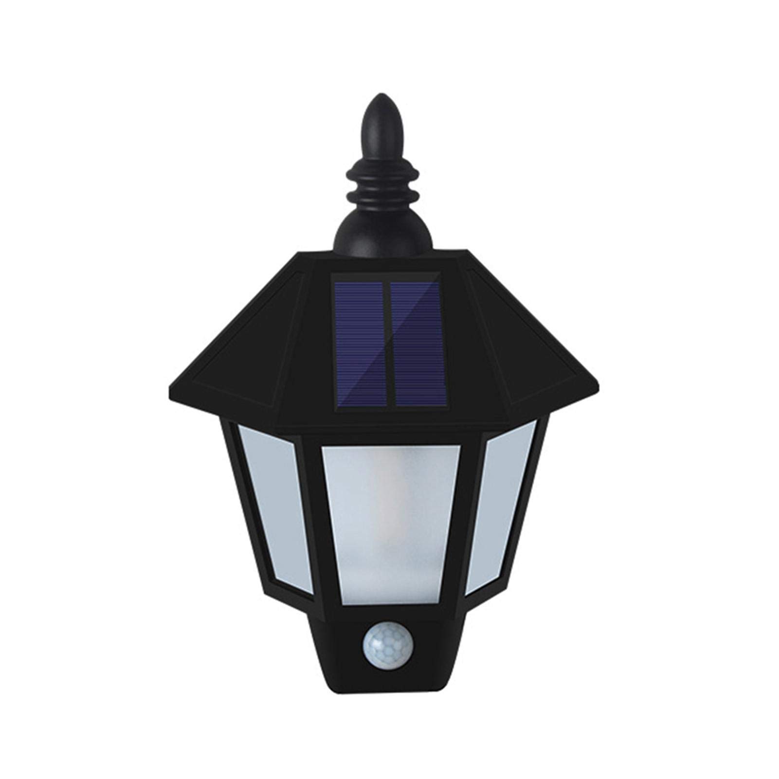 58bh Solar Lights Outdoor, Intelligent Motion Sensor Natural Powered Light Waterproof IP55 Retro Style Decorative Flickering Flame Home Back/Front Door Garage Garden Patio Party