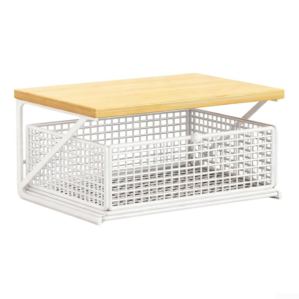 Organiseur de cuisine vertical 2 niveaux en métal pour micro-ondes