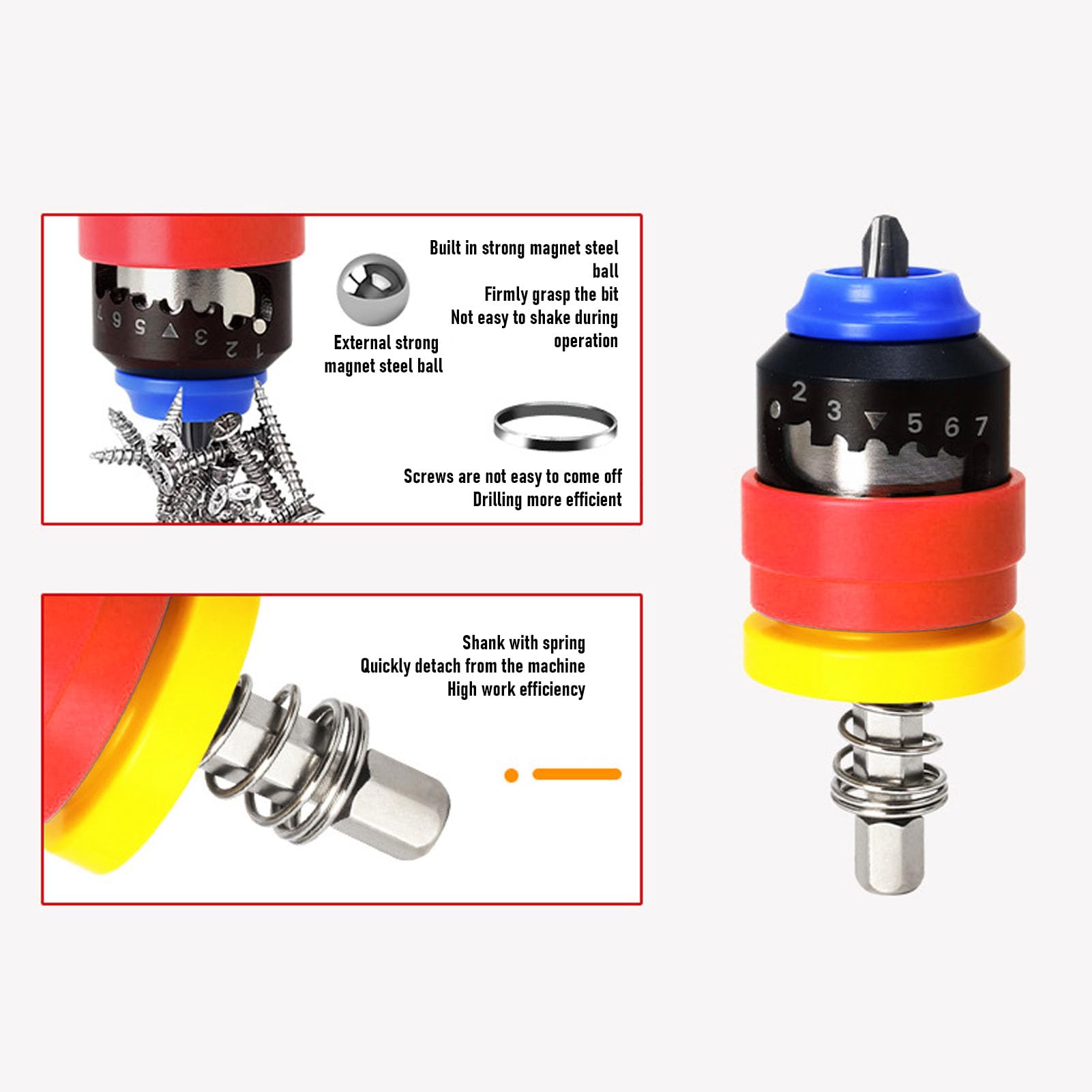 Generic Juego de Brocas Avellanadoras con Cuello de Tope de Profundidad, Múltiples Opciones de Tamaño, Aleación de Aluminio Resistente para Ensamblaje de Electrodomésticos, Amarillo