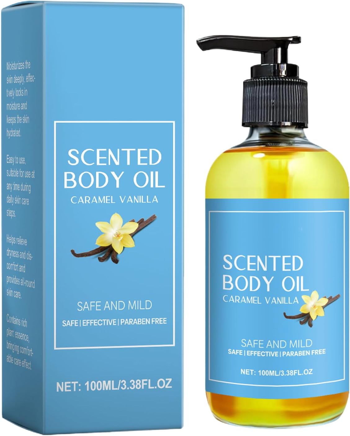 Caramel Body Oil, 100ml Moisturizer Body Aromatherapy Oil, Daily Hydration Body Oil, Smoothing Body Massage Oils, Daily Skin Care Bath Oil, Easy To Use, Portable for Men Women
