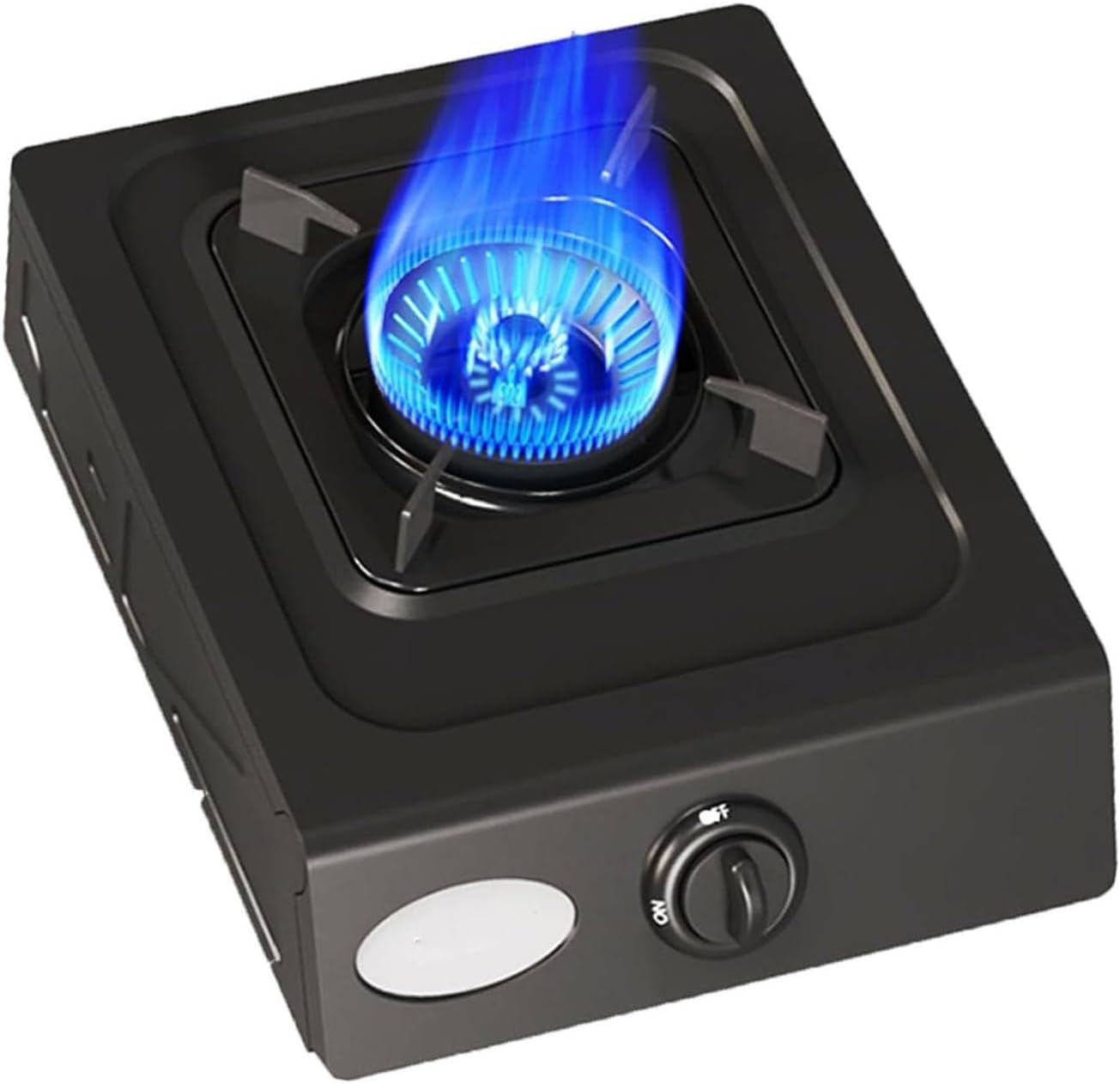 1 Burner Gas Stove - 5.0KW Stainless Steel Tabletop Cooker, One-Piece Fire Cover, with Flameout Protection, for Caravan Home Kitchen Camping Hob(LPG)(LPG)