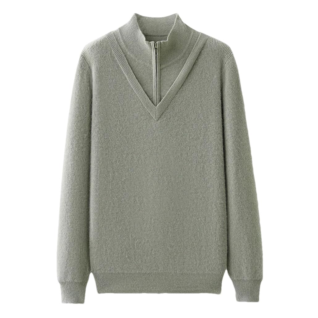 Męski sweter o połowie wysokości, kaszmirowy sweter, jesień, zima, ciepła, biznesowa, casualowa, dzianinowa koszula
