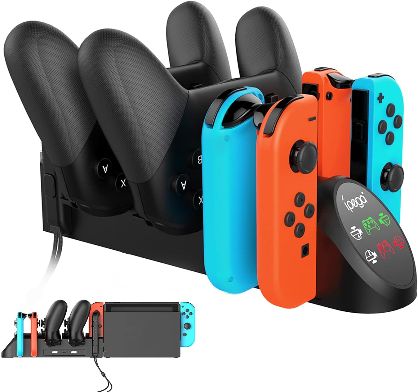 FYOUNG Station de Chargeur Compatible avec Nintendo Switch Lite et Switch, Recharge Portable