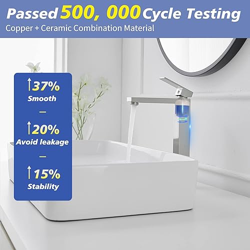 Miniatura 3 de Greenspring Grifo de baño negro y dorado grifo de fregadero de un solo orificio alto grifo de baño latón moderno lavabo grifo