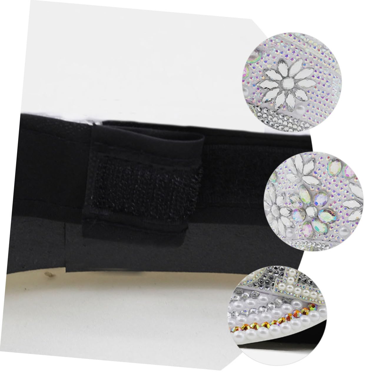 SEWACC Sombrero de Novia Color Claro con Gemas de Imitación, Talla Única Ajustable, Sombrero de Fiesta para Despedida de Soltera y Boda, Accesorio Ligero y Brillante para Fotografía
