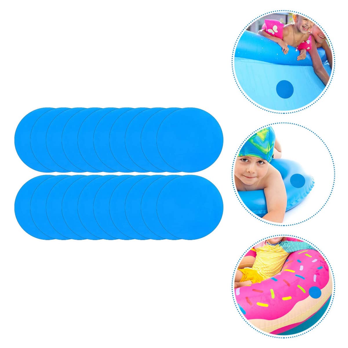 HEMOTON 4 Sätze PVC Schwimmring Reparaturflicken Selbstklebende Reparaturaufkleber Für Aufblasbare Boote Pools Kajaks Und Und Langlebig 20 Stück * 4