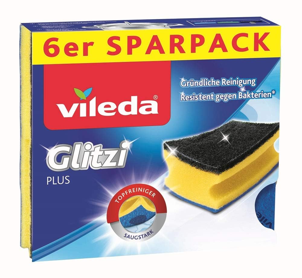 ViledaGlitzi Plus Antibac Anti Bacteria Absorbent Scourer - Pack of 6
