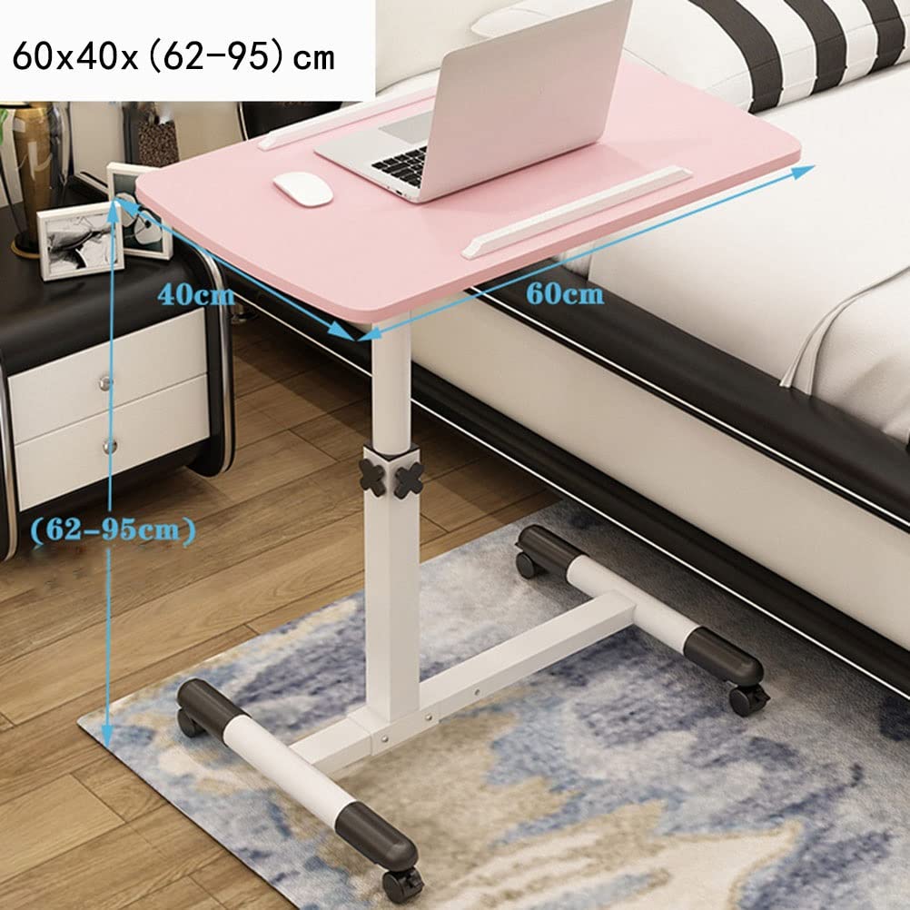 Supporto portatile per laptop con altezza regolabile e ruote, scrivania portatile per letto o ufficio, pieghevole e facile da spostare