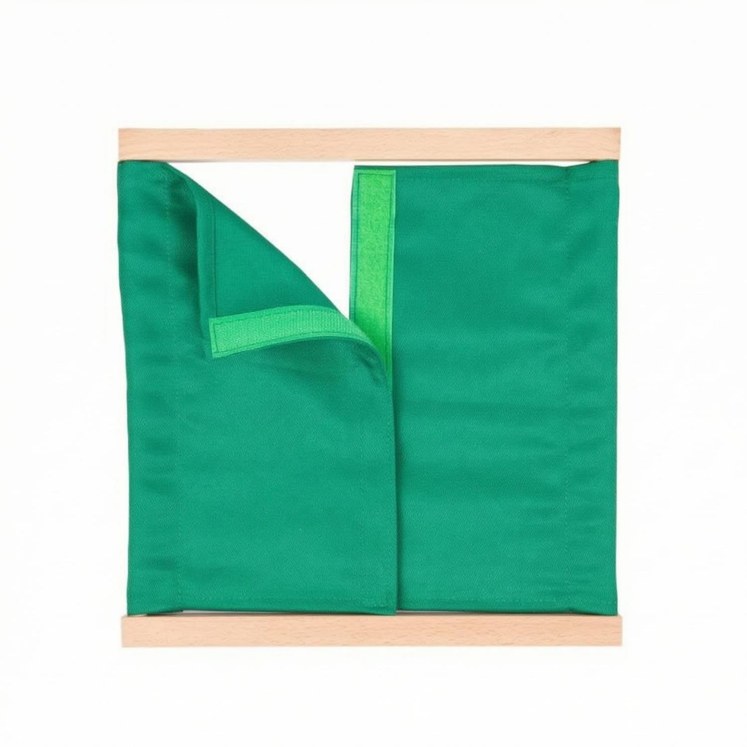 Flat Educational Clothes Frame Textile Practice Panel Wooden Training Board for Preschoolers, Dark Green Velcro-image-23