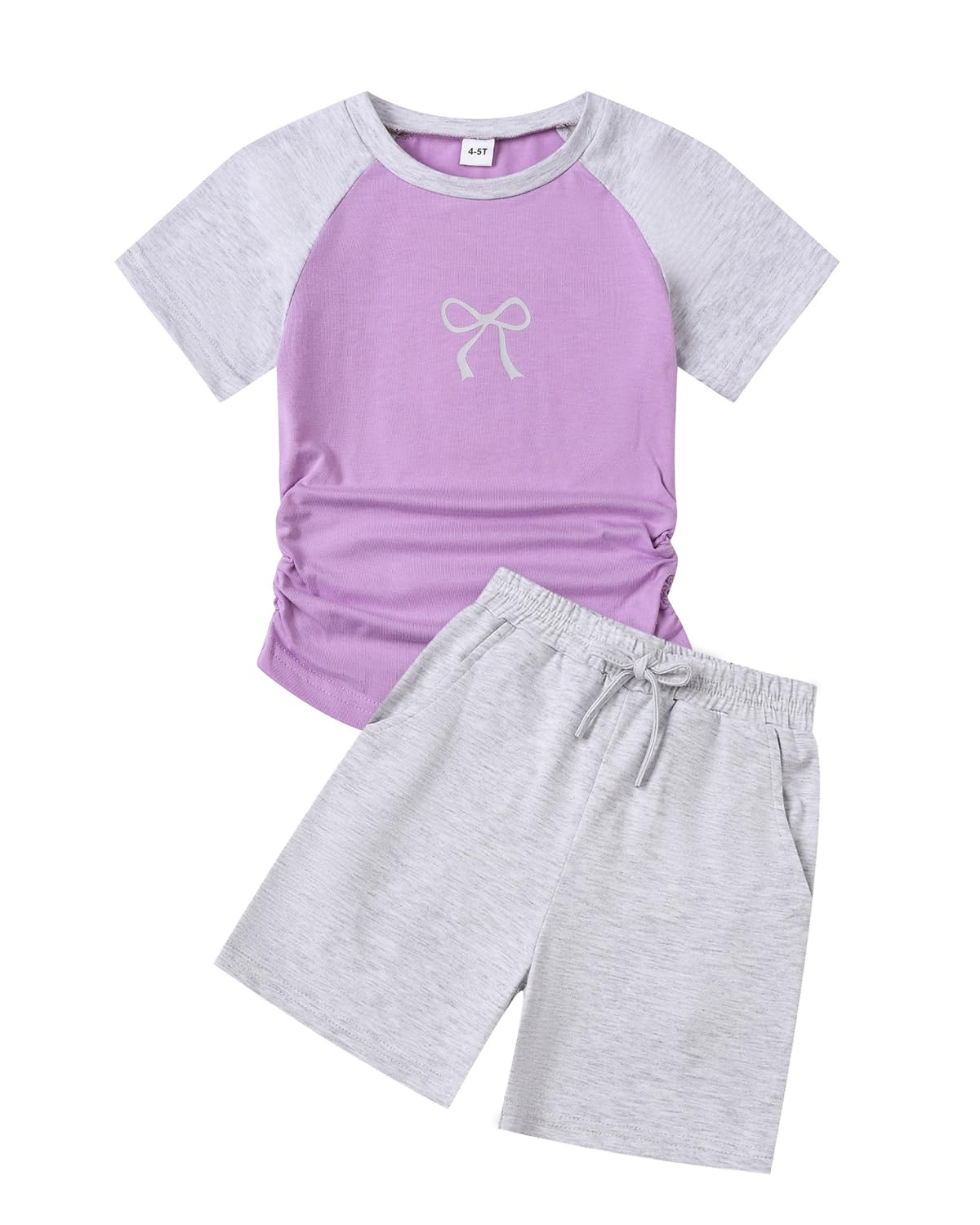 Cakaner Toddler Kids Girl Clothes Floral Letter Graphic Top + Shorts 2PC Girls Summer Short Set