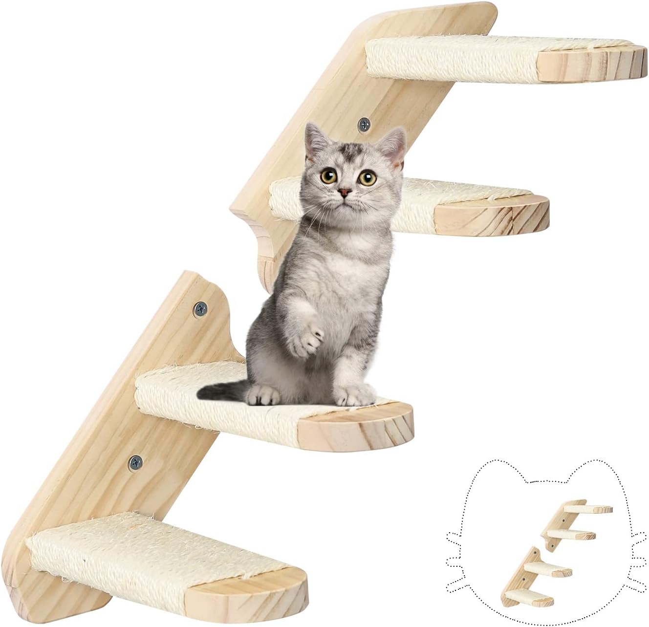 Cat Wall Steps Shelves Cat Climbing Shelf Reversible Wall