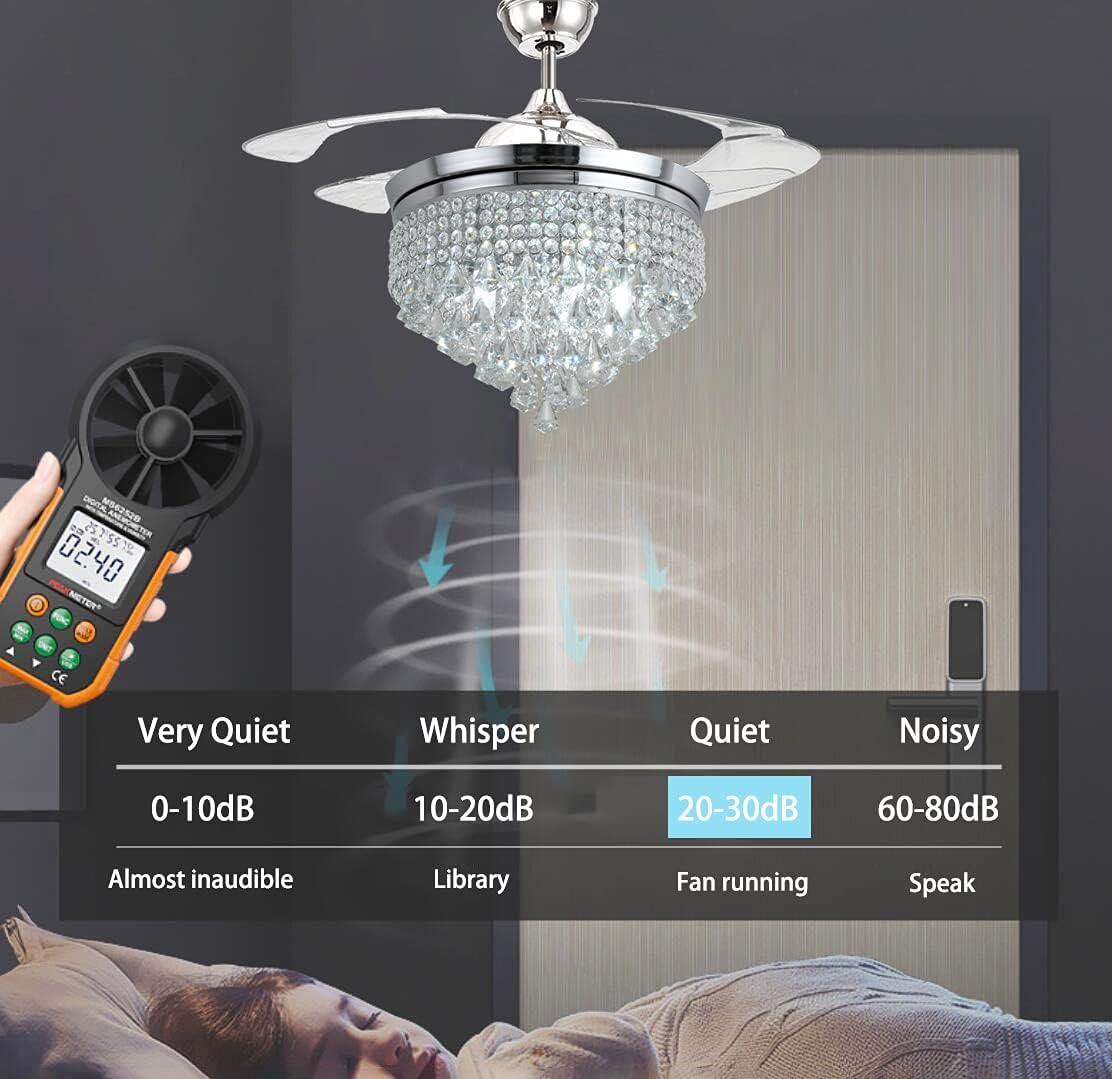 Best Cyber Deals 🔥 42 Ceiling Fan Light with Light and Remote Control, Retractable Bladeless Ceiling Fan Indoor, Invisible Crystal Fandelier Ceiling Fan,Brushed Nickel Reversible Ceiling Fan Lights Bedroom Living Room One-Day Sale: Up to 60% Off 42 Ceiling Fan Light with Light and Remote Control, Retractable Bladeless Ceiling Fan Indoor, Invisible Crystal Fandelier Ceiling Fan,Brushed Nickel Reversible Ceiling Fan Lights Bedroom Living Room