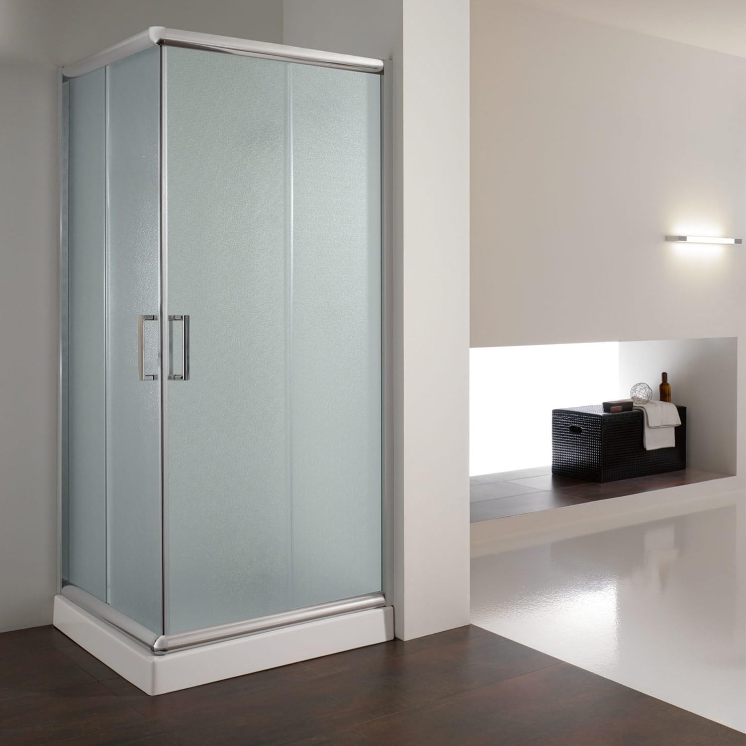 Portes de douche angle droit transparent GoodHome Beloya 70 x 70 cm