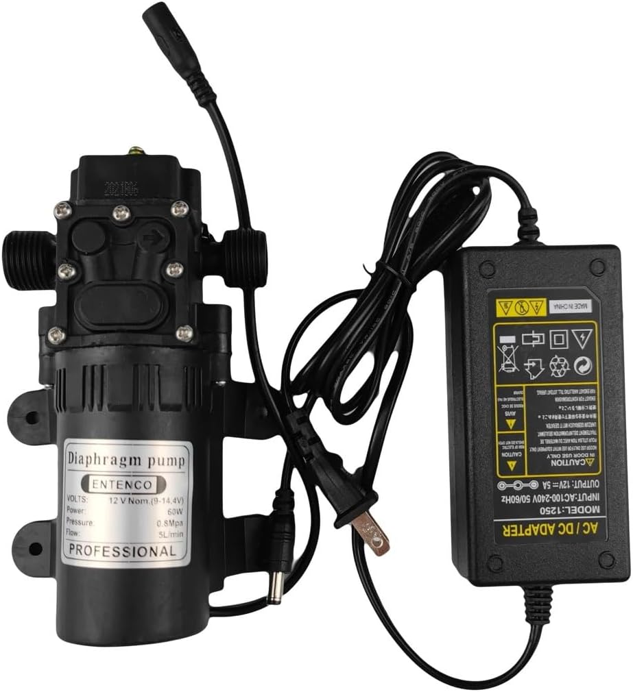 12V Misting Pump 160PSI High Pressure Booster Diaphragm Water Sprayer (Color : Pump Power Supply)