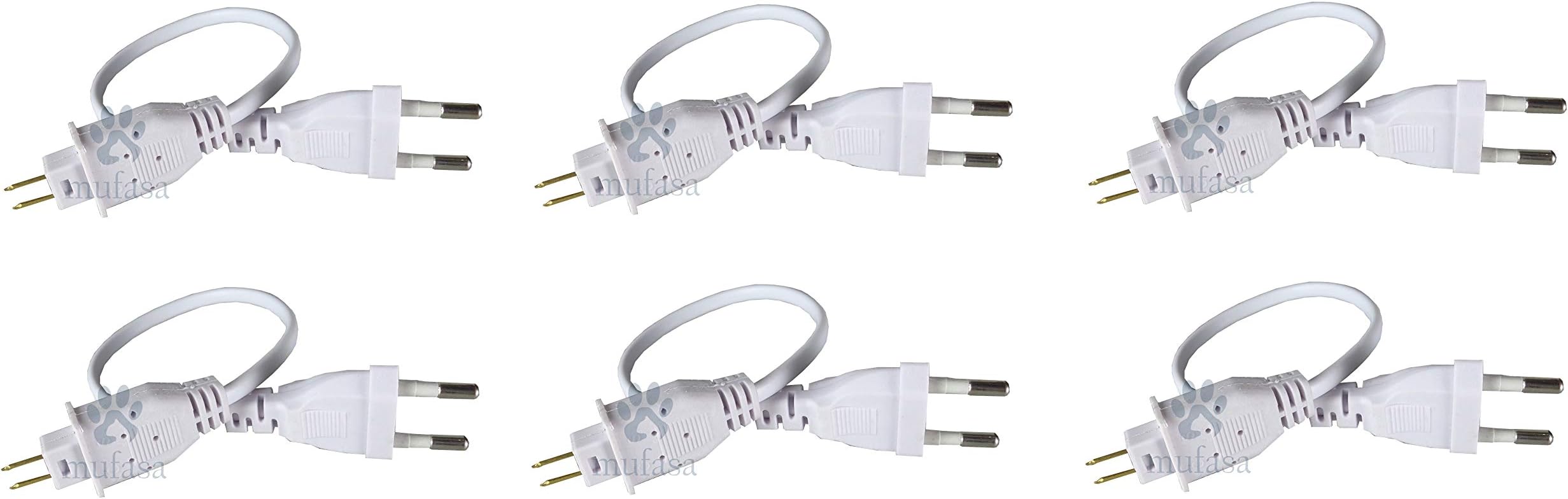 Mufasa 220V AC PIN Connector / Adaptor / Cable for LED Pipe Light, SMD Rope Light (Pack Of 6) | PROFESSIONAL HANDLING MANDATORY |