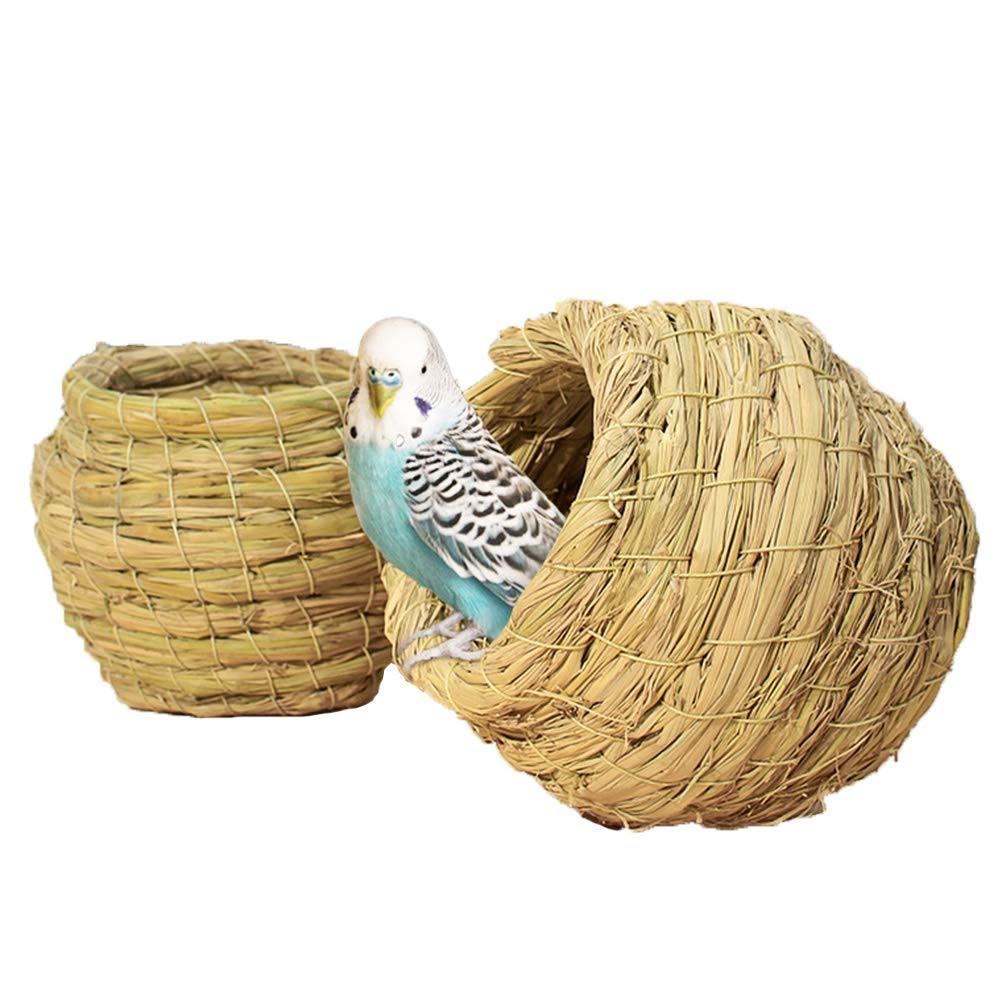 Nido de pájaro de Fibra ecológica, Utilizado para Descanso y cría de aviario para Loro Canario, pequeño, Grande, Extra Grande, 2 Piezas (tamaño: 4.7 x 4.9 in)