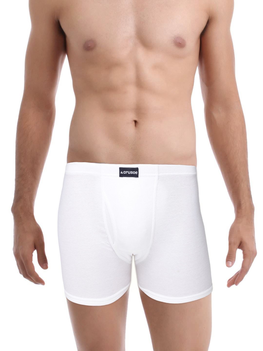 CrusoeMen's Cotton Trunks Pack of 2 White Color