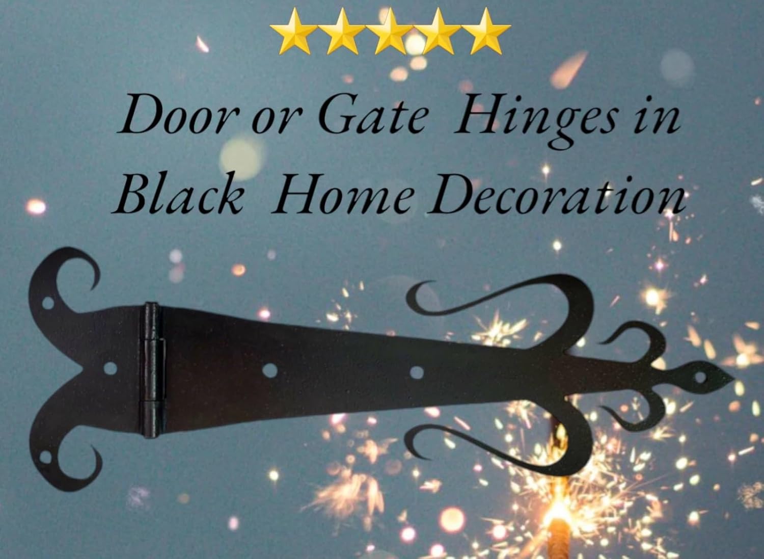 Wrought Iron Heavy Duty Door and Gate Hinge with Black Powder Coating ensures a Luxurious Look for Home and Outdoor Decor with Hardware