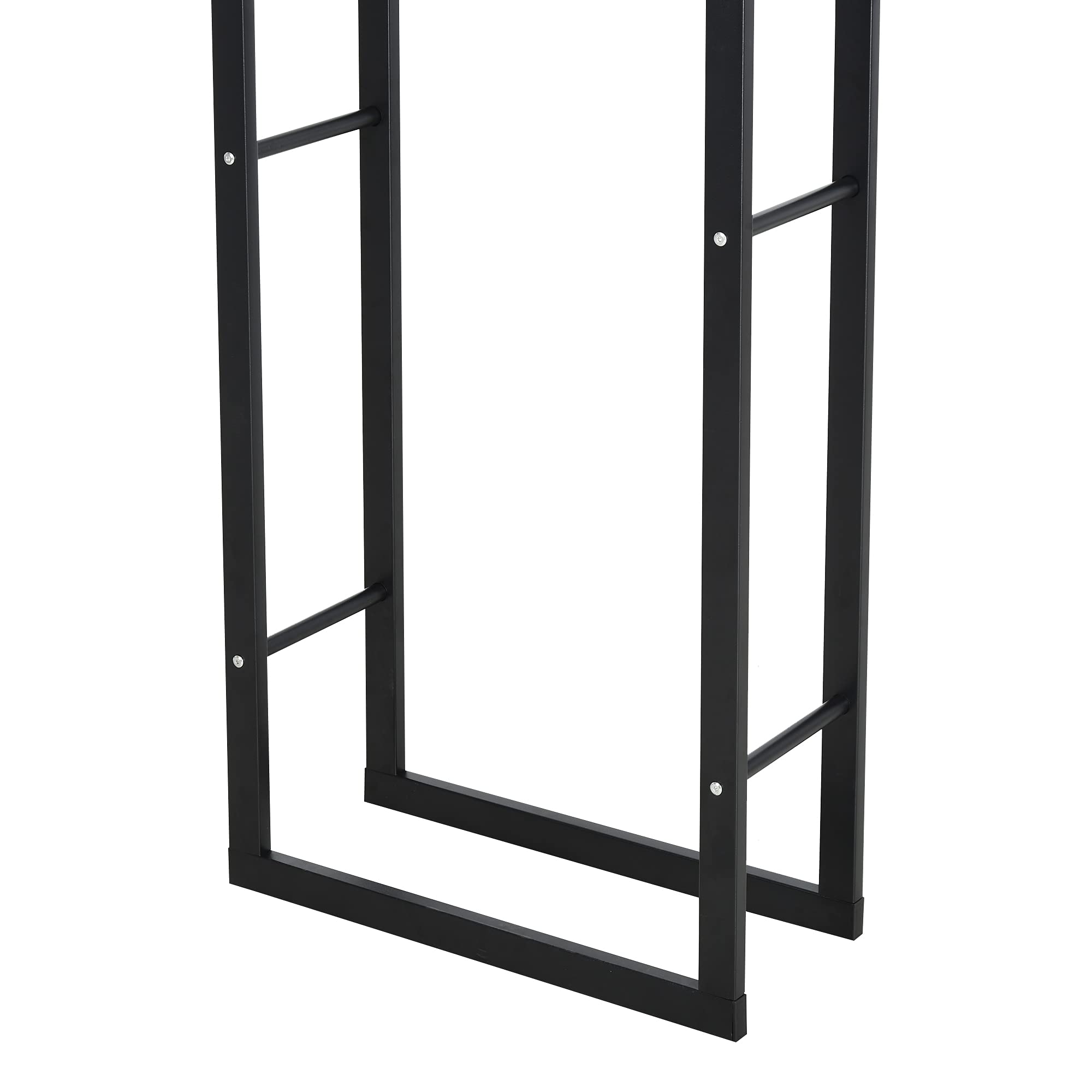 HOMCOM Porta Legna da Interno Verticale con Portata 100 kg max, Legnaia da Esterno e Interno in Metallo, 60x25x150 cm, Nero