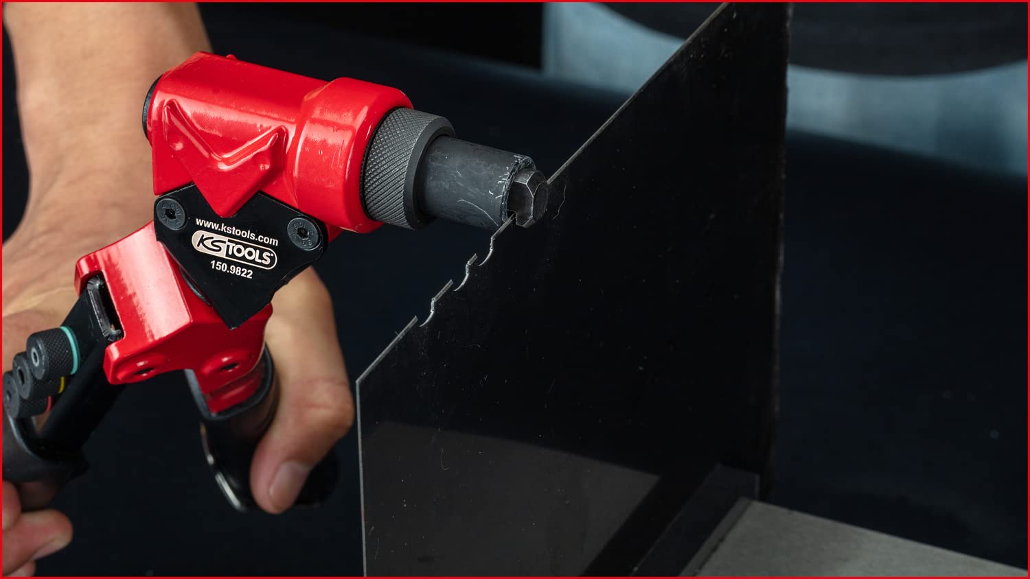 KS Tools 150.9820 3 en 1 - Juego de remachadoras giratorias (12 piezas)
