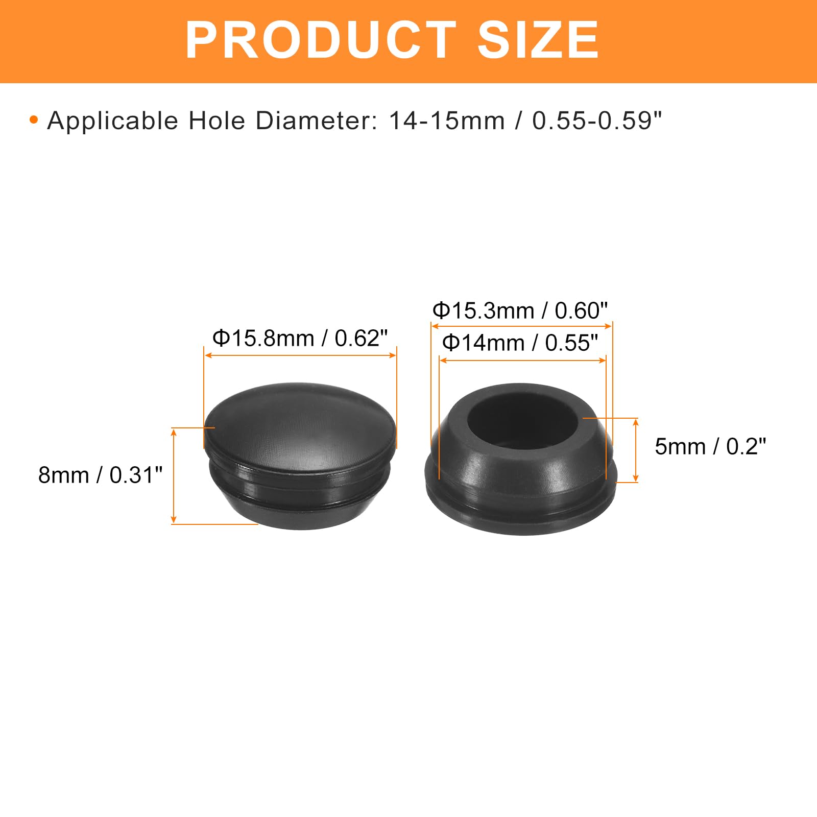 Produktbild von QUARKZMAN 15er-Set Silikonstopfen – Runde Gummistopfen Für 14–15 Mm Löcher, Wasserdicht Und Vielseitig Einsetzbar – Transparent