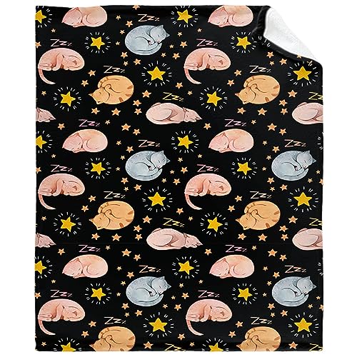 Cats Blanket Lightweight Flannel Throw Blanket Gifts for Girls in All Season Blanket for Bed/Couch/Sofa 30