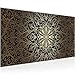 Produktbild Runa Art Wandbild Mandala Abstrakt 1 Teilig Modern Bild auf Vlies Leinwand Wohnzimmer Flur Orientalisch Schwarz Gold 107412a