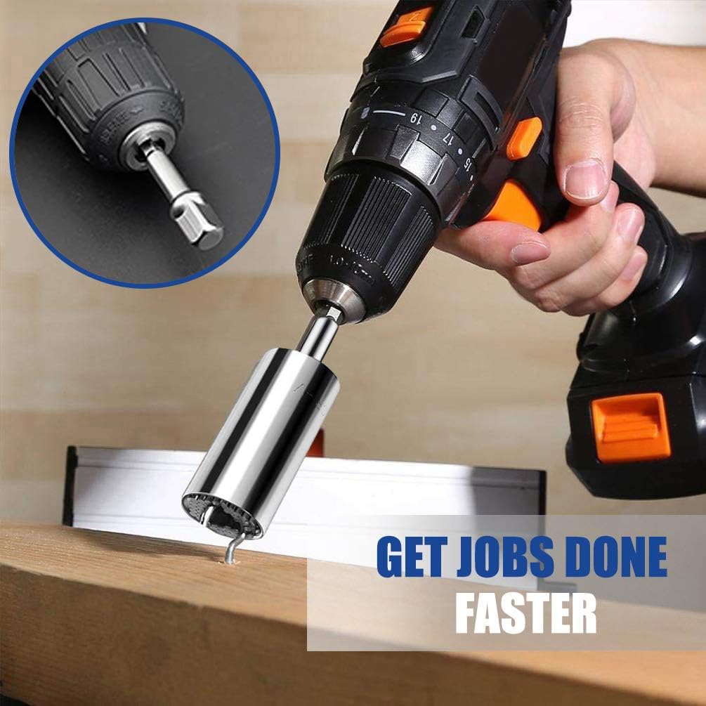 Greatest Product URGENEX Universal Socket Gift For Men - 3Pcs Universal Socket (7-19mm) Grip Tool Wrench Sets Repair Kit with Power Drill & Ratchet Wrench Adapter Gift For Dad, Boyfriend, Husband, Diy Handyman Silver