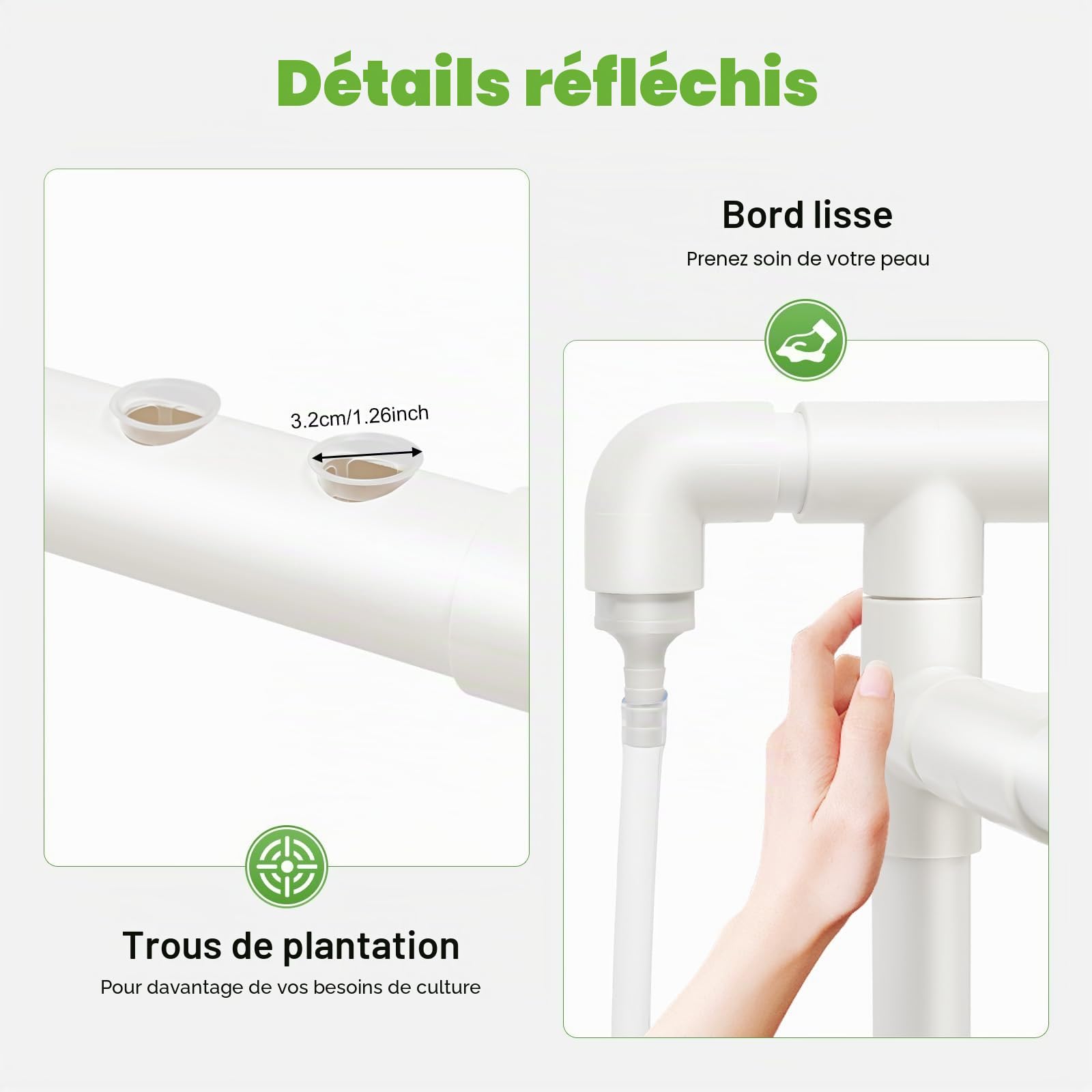 Futchoy Hydroponic Site Grow Kit de culture 108/90 Plant Sites 3 couches Plant Plant Plant Plant Plant Plant Jardin Terrasse pour Maison, Jardin et Bureau (99 Plants)