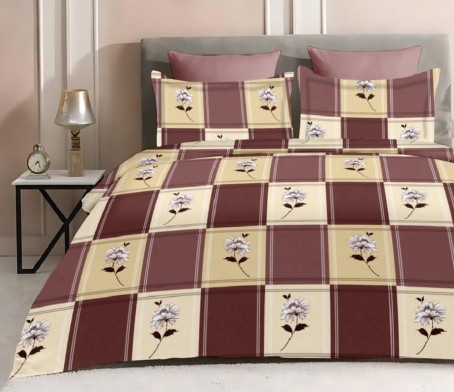 Laying Style™1 Reversible Comforter Super King size108 x 108 Both Side Same Print 1 Bedsheet King Size 108 * 108 inches with 2 Pillow Cover (Comforter with Bedsheet)-Multicolor