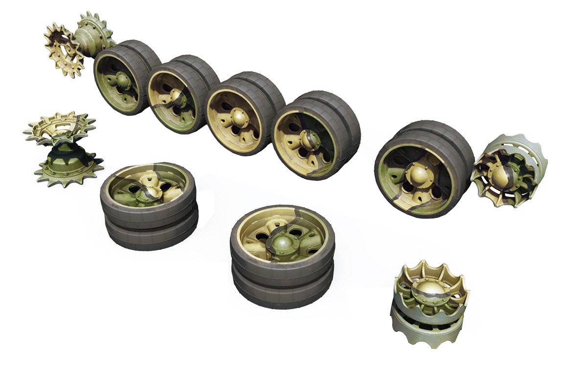 Miniart 1:35 -T-55/T-55A Wheels Set, Various, Various