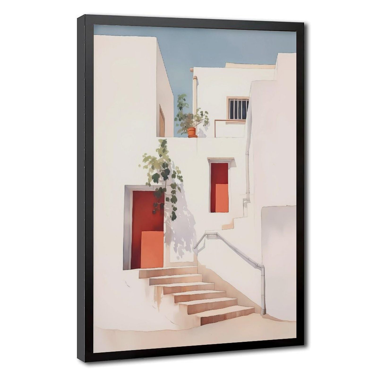 Bareronor Mediterranean Style Canvas Poster for Living Room Decor Gift
