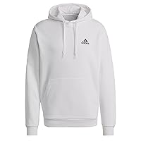 adidas Essentials Fleece Hoodie Felpa con cappuccio, White/Black