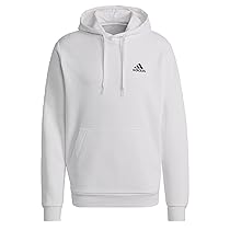 adidas Essentials Fleece Hoodie Felpa con cappuccio, White, Black, S Uomo
