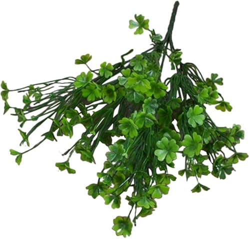 Trébol artificial de plástico falso, planta de vegetación artificial para paisajismo, arbustos de flores, relleno para fiestas, bodas, interiores y