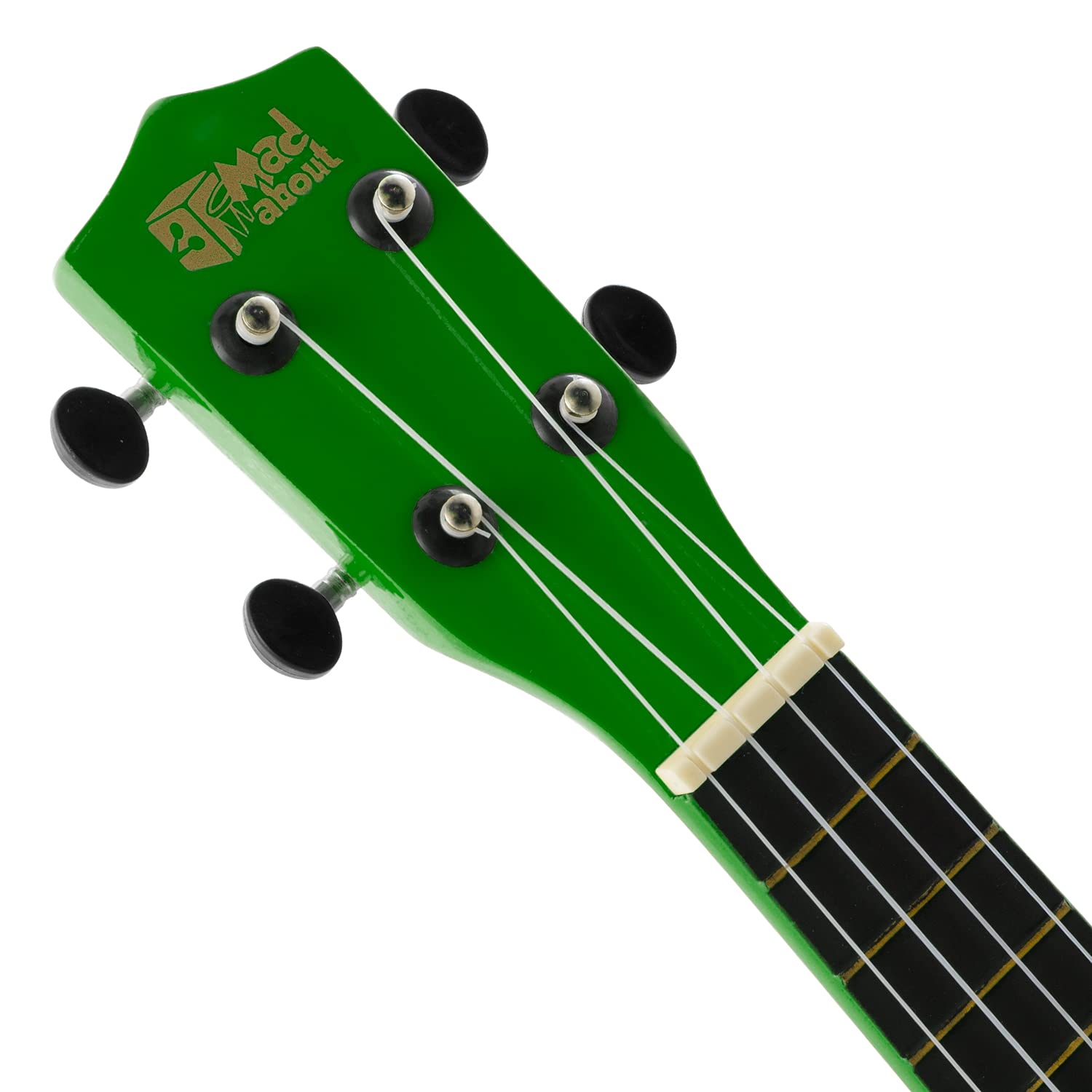 Mad About SU8-GR Ukulele soprano con borsa da concerto GRATIS, plettro e corde di ricambio - Ottimo per scuole e principianti, ora dotato di corde in fluoro-carbonio nere - Verde
