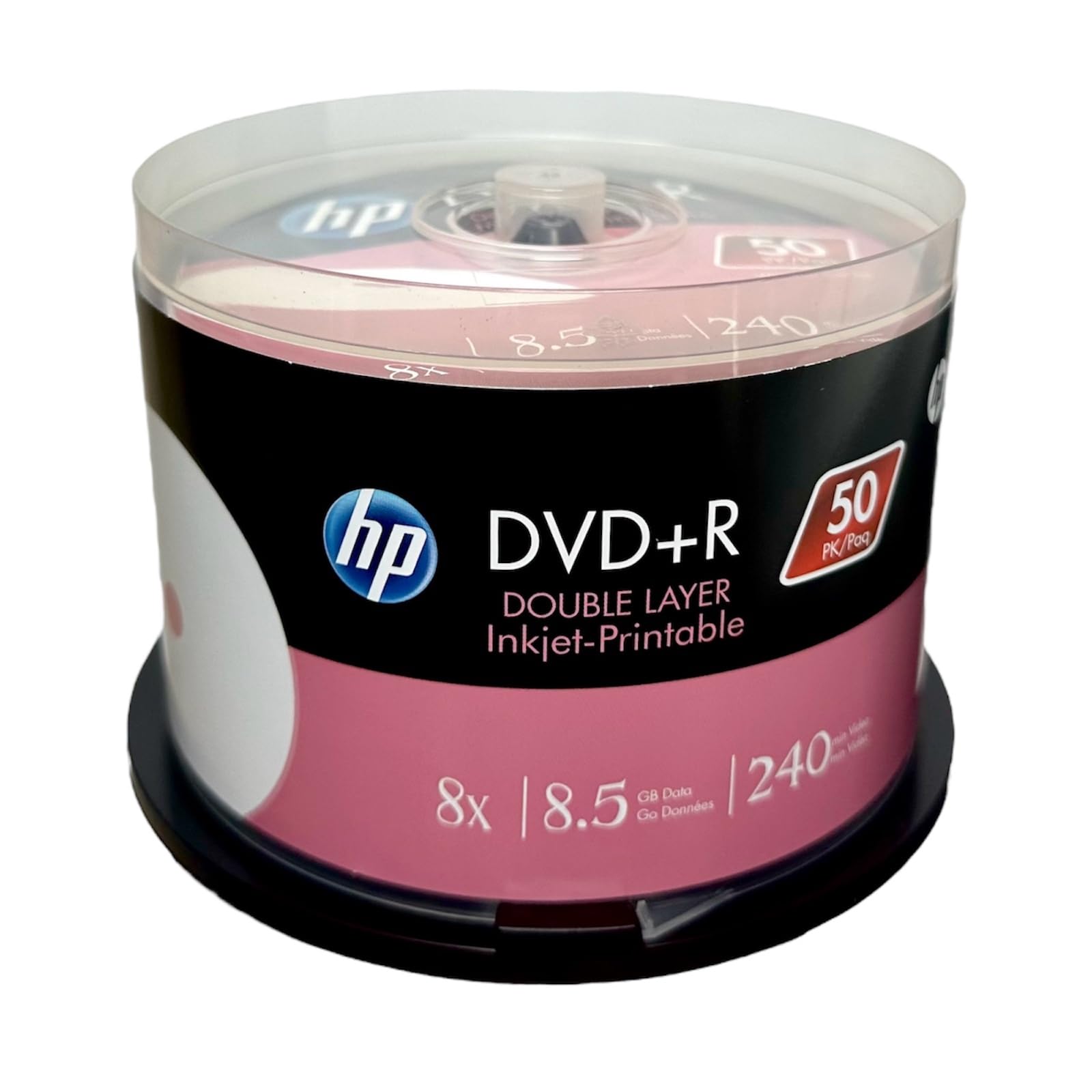 HP Cakebox Lot de 50 DVD+R DL double couche 8 x 8,5 Go Blanc