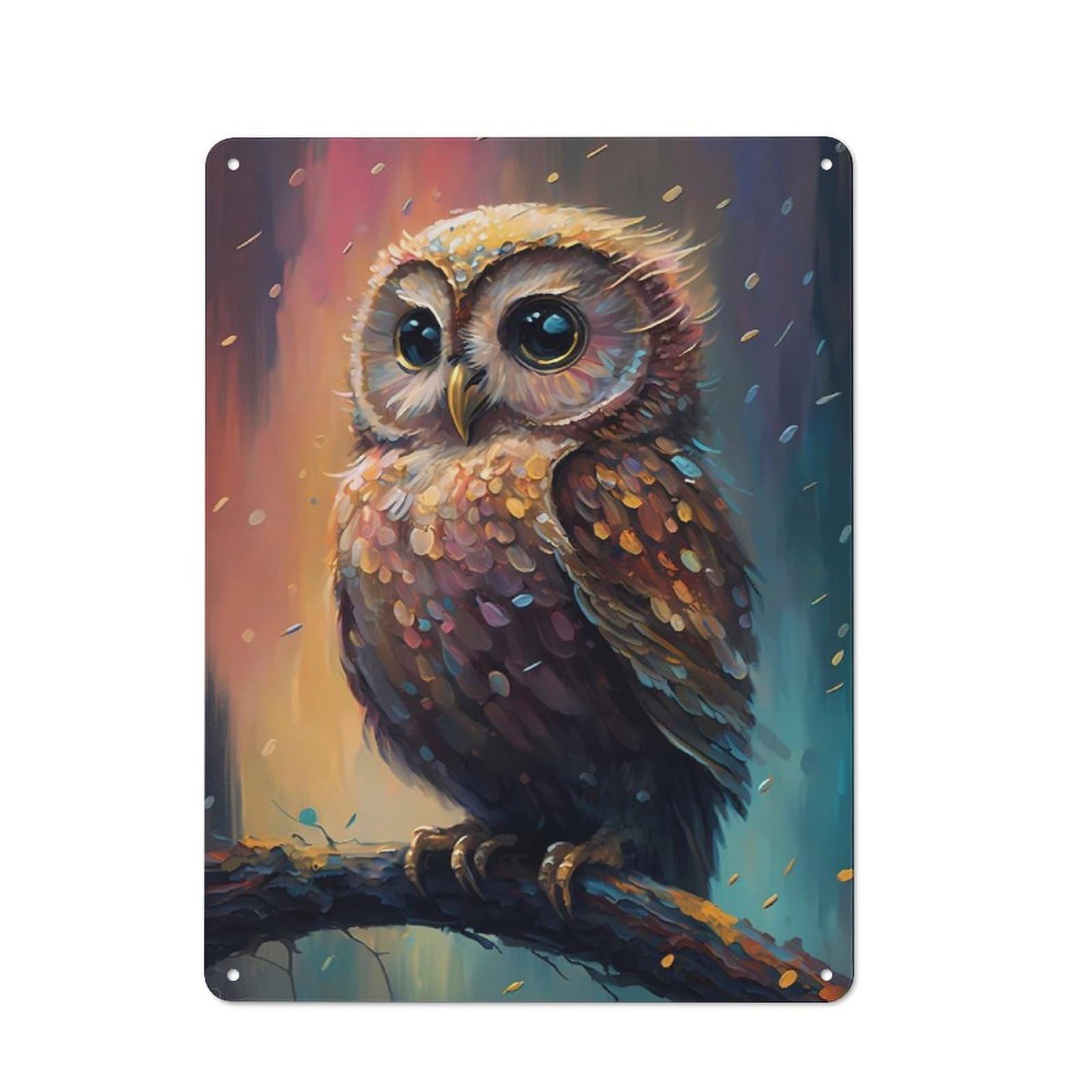 Country Owl Illusion Farmhouse Metal Sign 40x30cm, Farmhouse Wall Decor for Dining Room, Cafe, Entryway Or Family Room