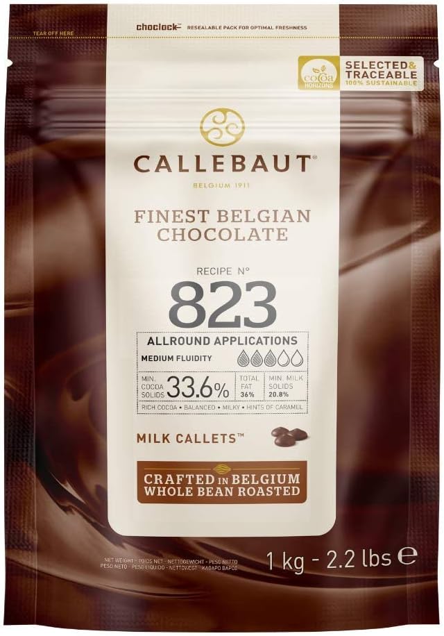 No 823 Finest Belgian Milk Chocolate Callets Couverture 33.6% - 1Kg