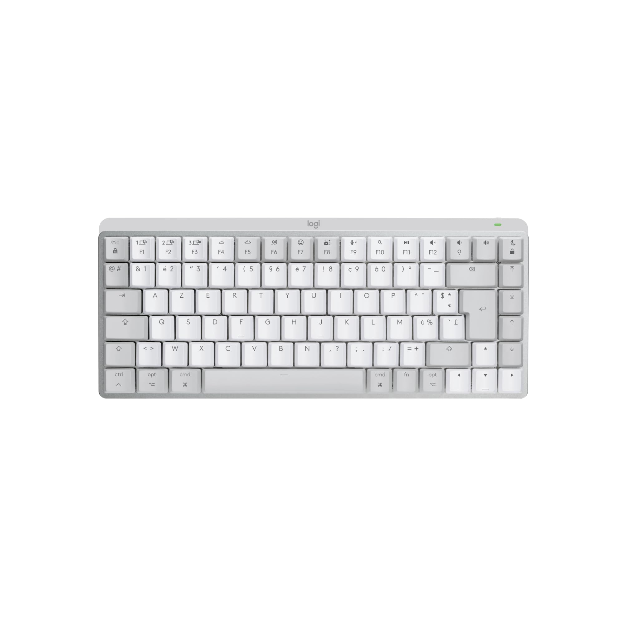 Logitech MX Mechanical Teclado Mini para Mac Inalámbrico Iluminado | AZERTY Francés - Pale Grey