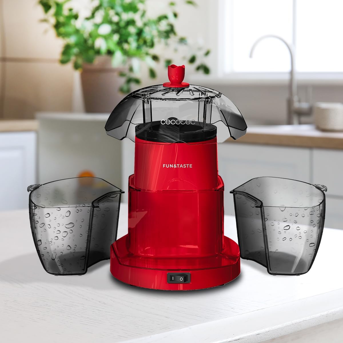 Cecotec Fun&Taste P'Corn Lotus Popcorn Machine with two containers removed