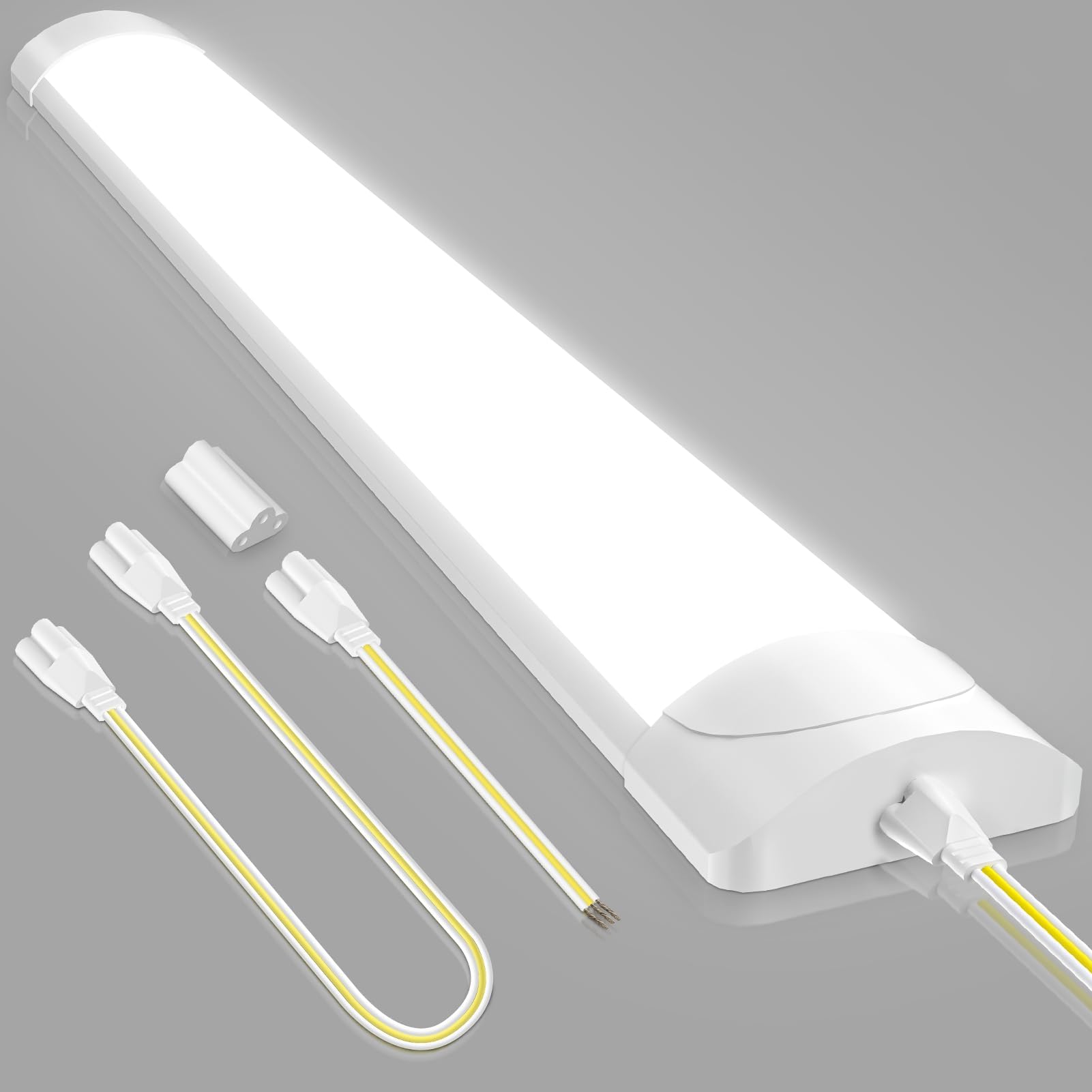 Yelyee LED Batten Light 5ft/145cm 50W 6500K, IP54 Waterproof Linkable Ceiling Light with Mounted Fitting β Perfect for Garage, Kitchen, Home, Workshop & Office