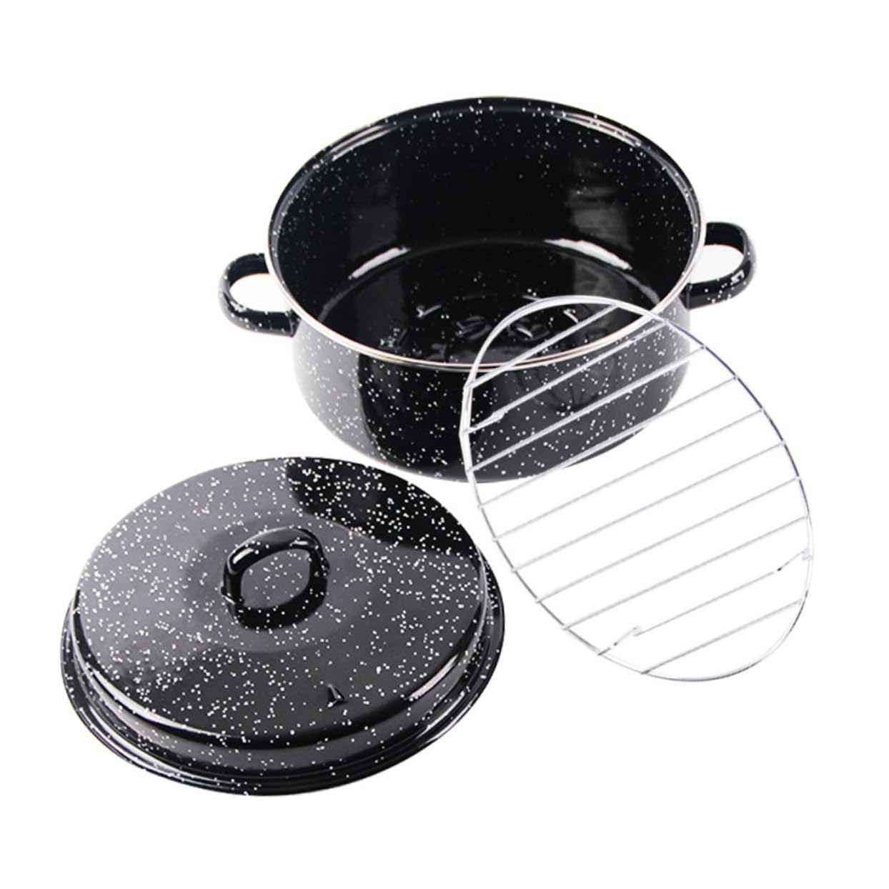 TOPBATHY Olla de Cocina Sarten Asar Castañas Rostizador para Patatas y Carne de Acero Inoxidable para Uso Doméstico