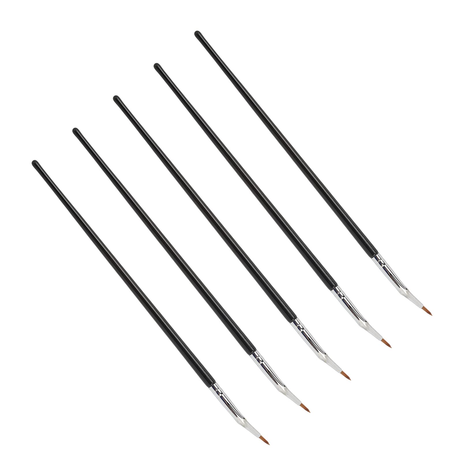 Cabezal de cepillo ultrafino, pelo de fibra suave, amplia gama de usos, mango ergonómico, diseño portátil, 5 piezas, cepillo para delineador de ojos doblado, multifuncional, brochas de maquillaje en