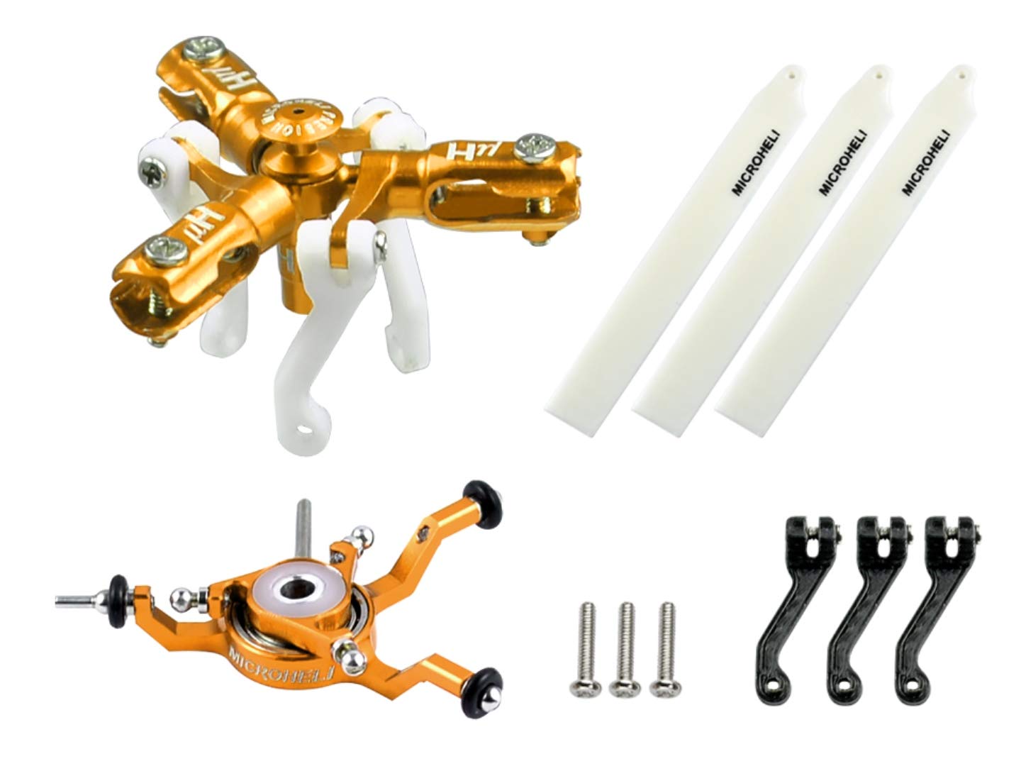 MICROHELI CNC Triple Blades Conversion Set (Gold) - Blade Nano CPX/CPS / S2 / S3