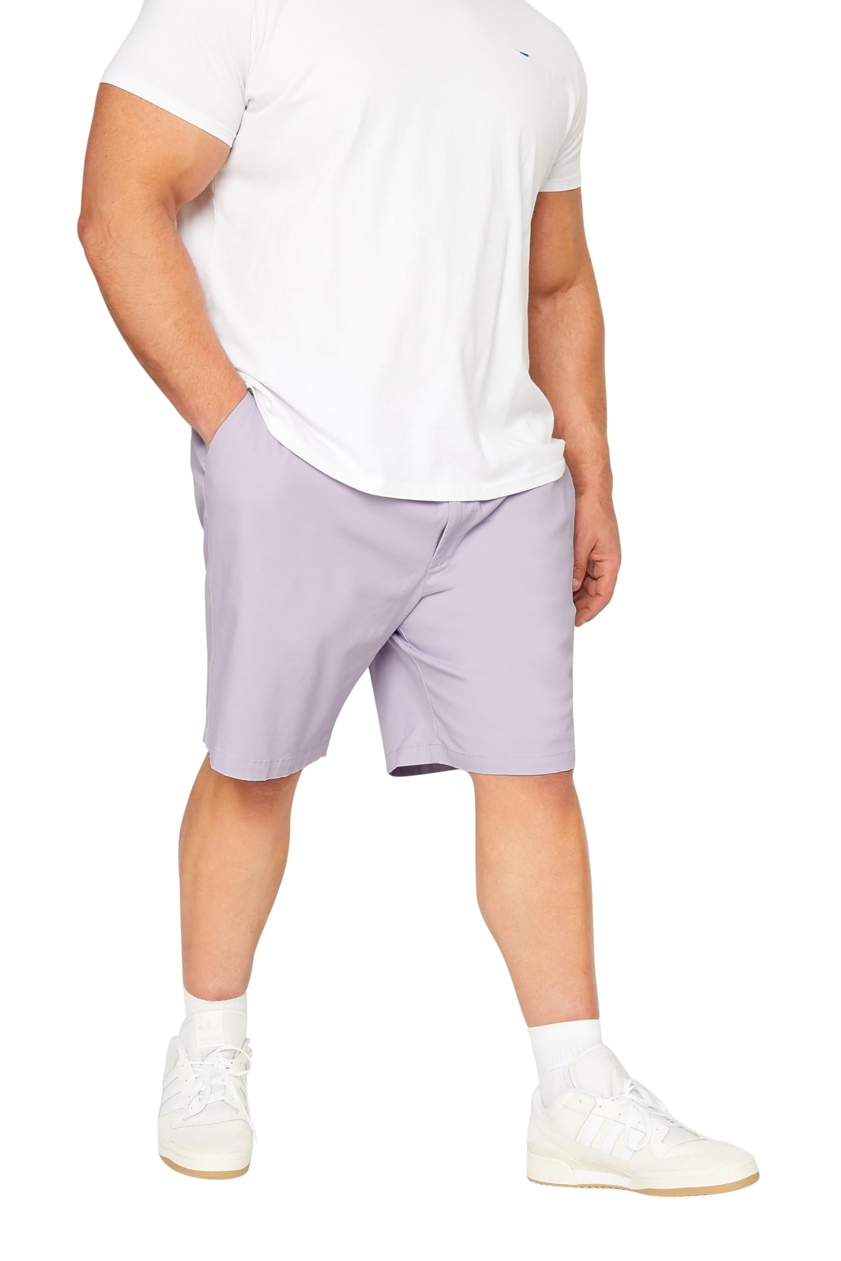 Badrhino Men's Lilac Big & Tall Stretch Chino Shorts - Plus Curve 42 Plus