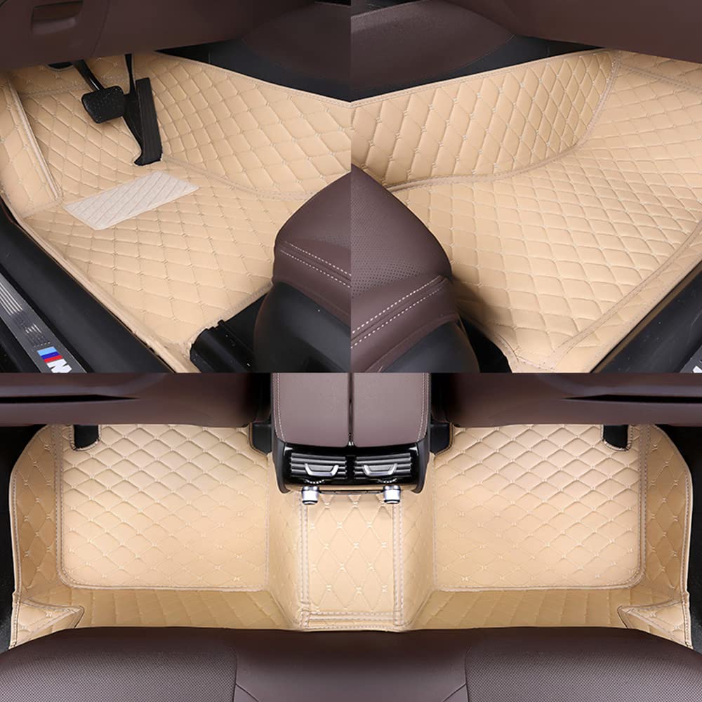 Comeless Custom Car Floor Mats for Ford Focus 2 3 4 Explorer Mondeo Ranger Fiesta ecosport Everest Fusion s-max Edge Tourneo kuga Mustanguto Parts Carpet (Beige)